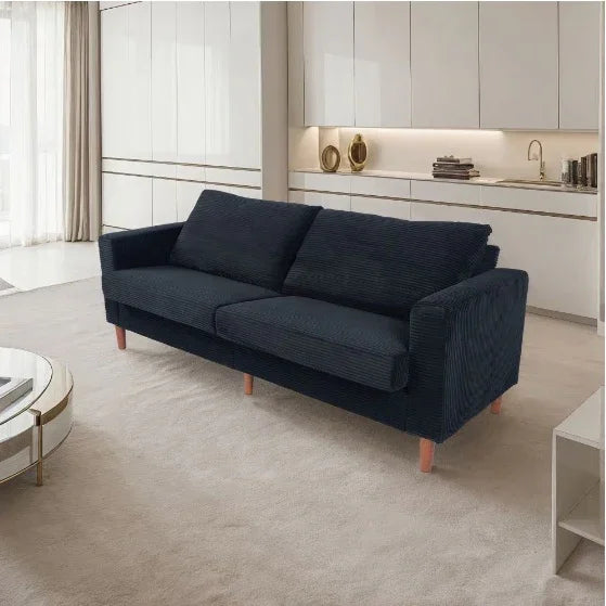 FAIF™ Domestic Linen Sofa Seat – Black Linen Upholstered Sofa for Living Room or Office