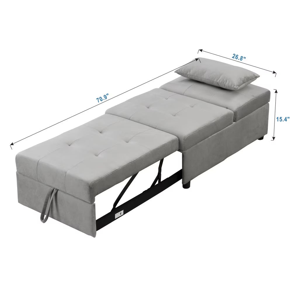 FAIF™ Folding Ottoman Sofa Bed Gray