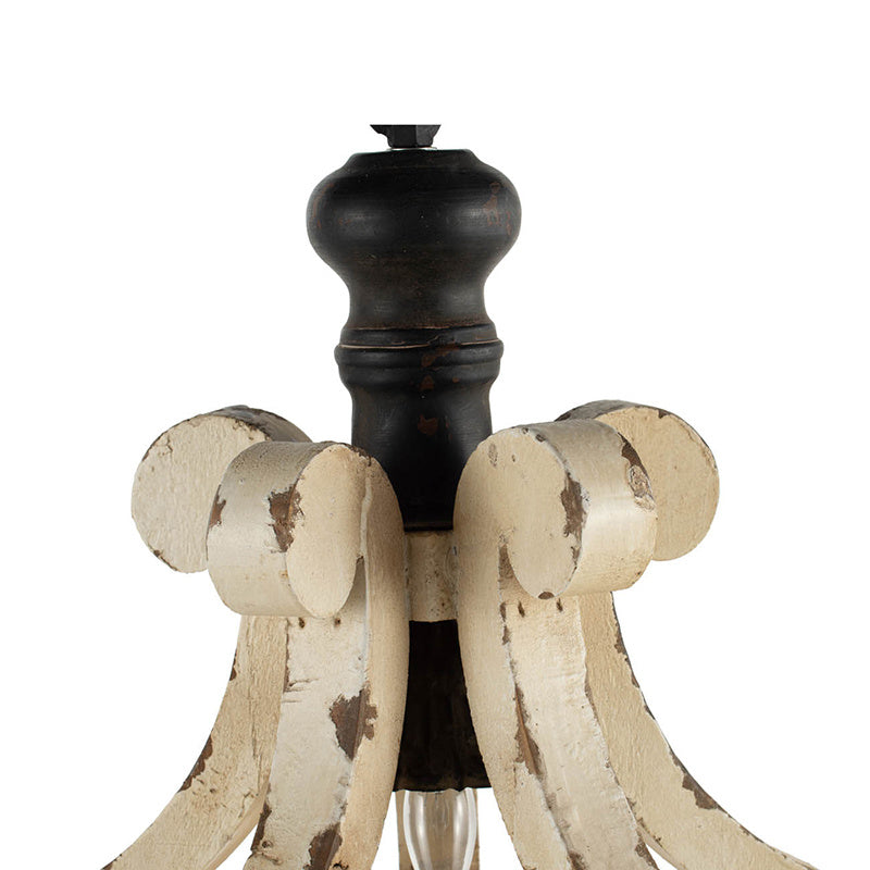 “French Country Farmhouse Chandelier – Wood Ceiling Fixture”