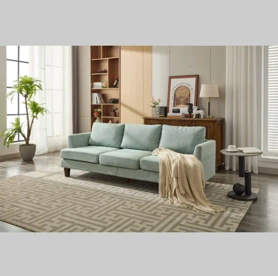 FAIF™ Fabric 3-Seater Couch with USB Ports – Comfortable Sectional Sofa for Living Room, Bedroom, Office & Small Spaces