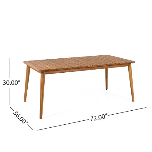 Acacia Wood 8-Person Outdoor Dining Table Teak Finish