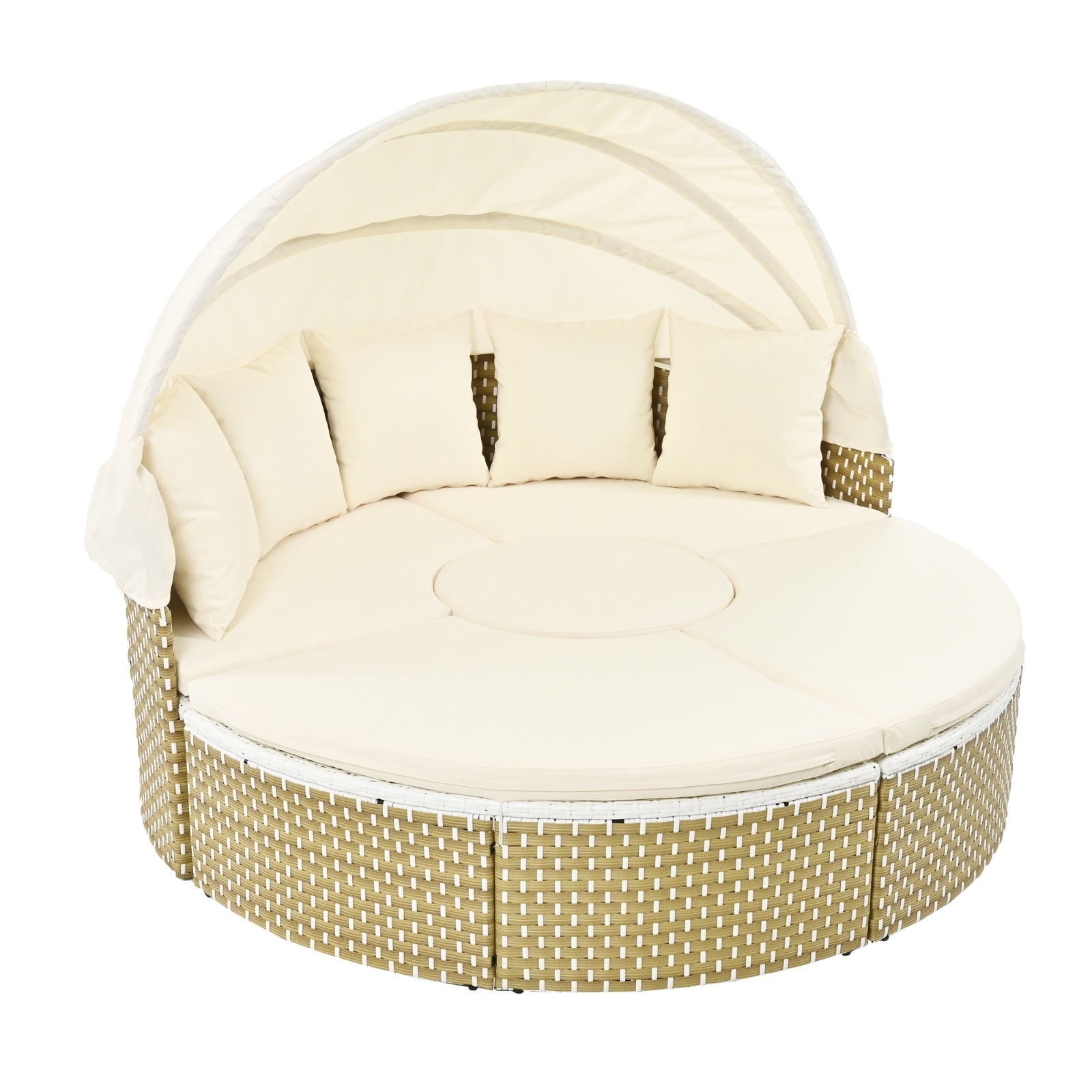 Round Outdoor Daybed with Canopy